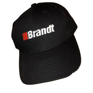 BRANDT Black Fabric Embroidered Adjustable Snap Back Hat Cap OS Fits Most